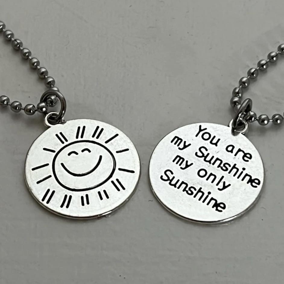 You Are My Sunshine Double-Sided Necklace