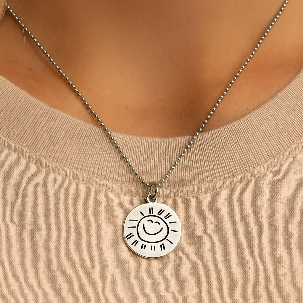 You Are My Sunshine Double-Sided Necklace