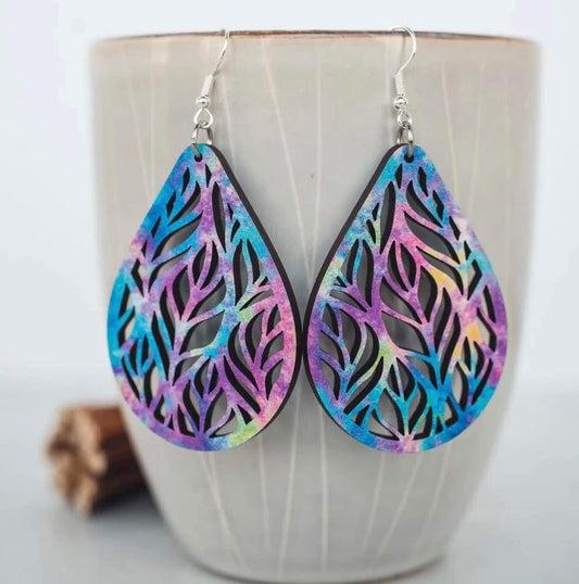 Vibrant Tie-Dye Teardrop Earrings - Limited Edition