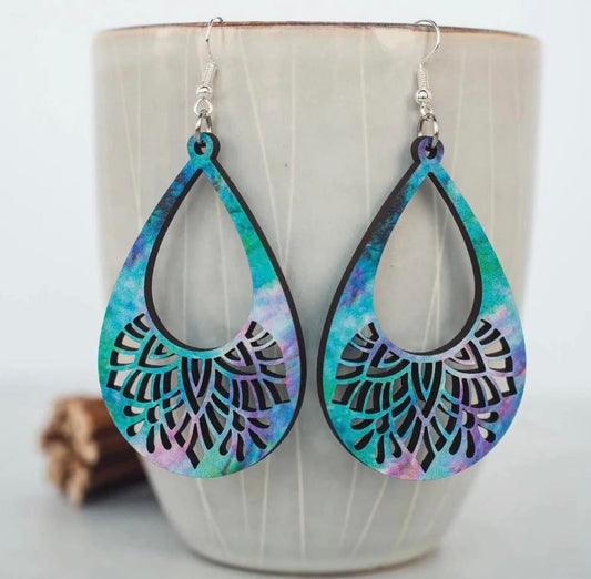 Boho Tie-Dye Teardrop Earrings - Limited Edition